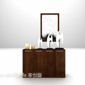 Modern Wood Entrance Hall Cabinet 3d model