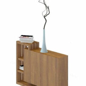 Minimalist Bookcase With Vase 3d model
