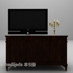 Modern Black Wood Tv Cabinet 3d model
