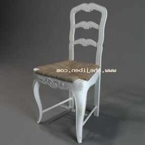 3д модель деревенского стула из древесного материала