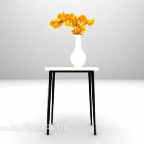 قفسه تزئینی مینیمالیستی با گلدان مدل سه بعدی