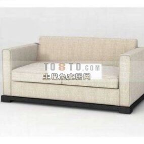 Obývací pokoj kožená pohovka a skleněný konferenční stolek na 3d modelu koberce
