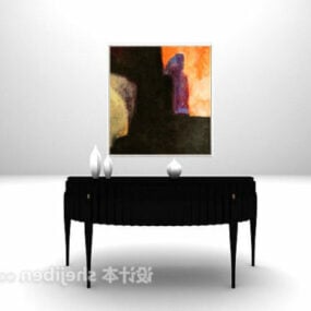 Modern Entrance Table With Painting 3d model