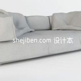 Sofá de tela realista modelo 3d