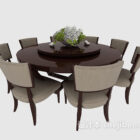 Modern fashion rotating small round dining table 3d model .