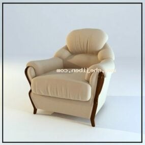 Fashion Sofa Armchair Beige Leather 3d model