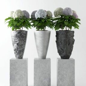 Modernes Blumentopfdekorations-3D-Modell