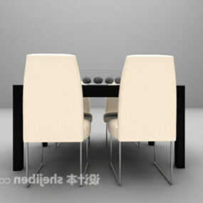 3д модель современного обеденного стола на четырех человек