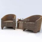 Modern left and right casual sofa 3d model .