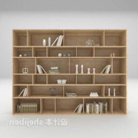 Modern ljus färgad bokhylla 3d-modell