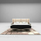 Modernes minimalistisches Bett mit Teppich