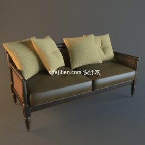 Model 3d Sofa Kulit Antik yang Elegan