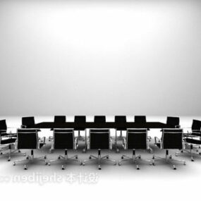 Modern Minimalist Conference Table With Chair 3d model