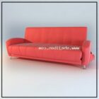 Modern minimalist double lounge sofa 3d model .