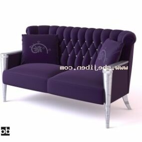 Casual Sofa Purple Color 3d model