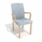 Furnitur kursi kayu solid minimalis modern model 3d.