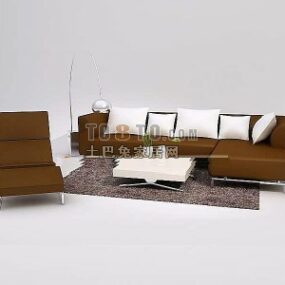 Sofa Blackwood Brown Leather 3d model