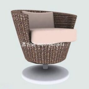 דגם 3D כיסא מרופד בצבע אפור