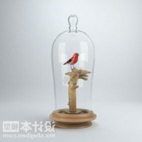 مدل سه بعدی تزیین قفس پرنده شیشه ای