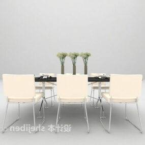 Modern Six Person Dining Table 3d model