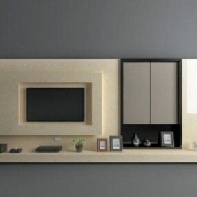 Modern Style TV-vegg Beige Farge 3d-modell