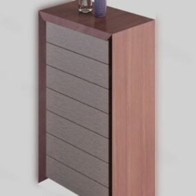 Modern Wood Shoe Cabinet 3d model