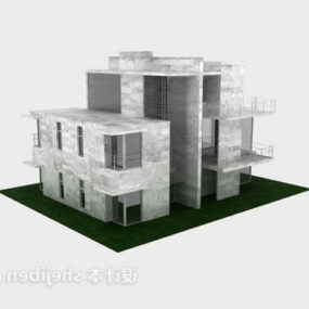 Villa en pierre de style moderne modèle 3D