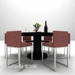 Modern Table Chair Dinning Set 3d model