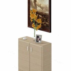 Modern Hall Cabinet With Art Painting 3d model