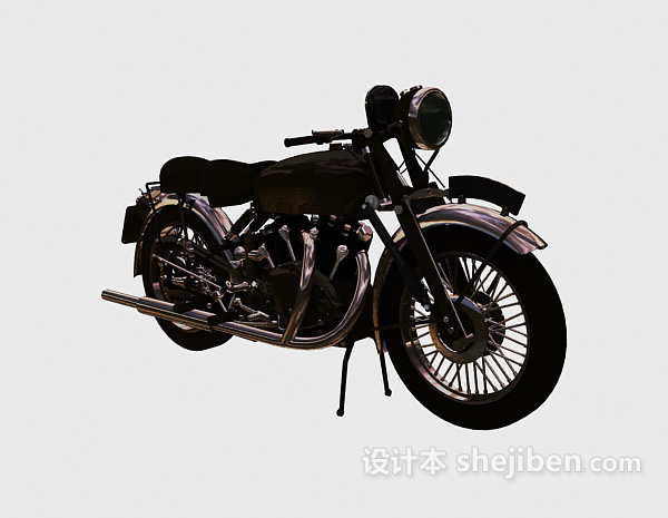 Motocykl klasyczny lakierowany na czarno