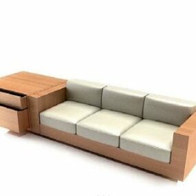 Mehrsitzer-Sofa kombiniert mit Schrank 3D-Modell