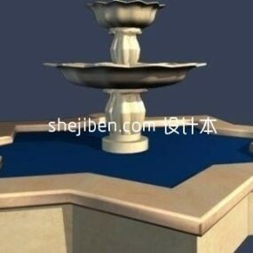 Einfaches 3D-Modell eines Wasserbrunnens
