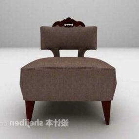 Neoklasik Deri Tekli Sandalye 3d modeli