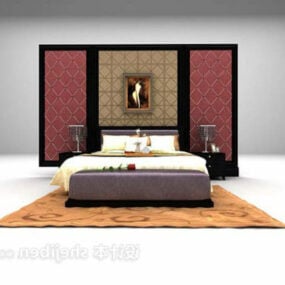 Neoclassical Style Bed Set 3d model