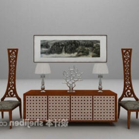 Square Console Table Traditional Furniture 3d model