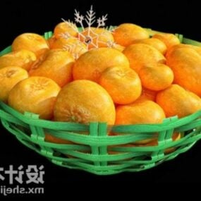 سلة فواكه برتقالية نموذج ثلاثي الأبعاد