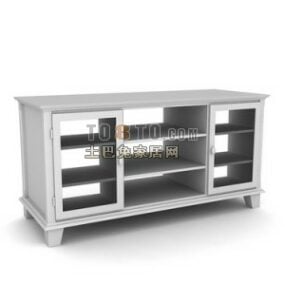 Kancelářský nízký kabinet bílá barva 3D model