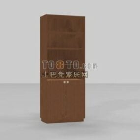 Office High Cabinet Wood Material 3d model
