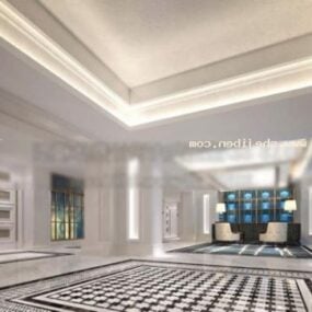Entertainment Room With Chandelier Decoration 3d model