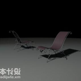 Office Lounge Chair Iron Leg 3d model