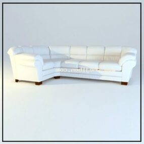 3д модель углового дивана белый кожаный