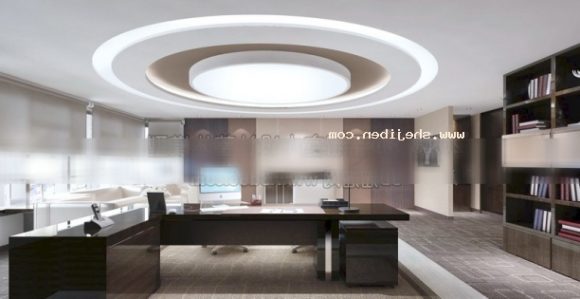 Office Space Interior Scene With Round Ceiling