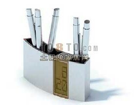 Office Supplies With Pen And Holder 3d model
