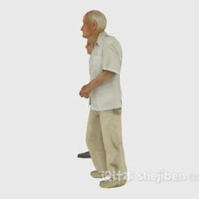 白いシャツを着た老人3Dモデル