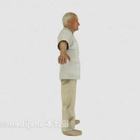 人間のキャラクター老人3Dモデル