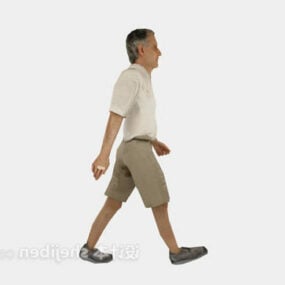Vanha mies kävelevä kuva 3d-malli