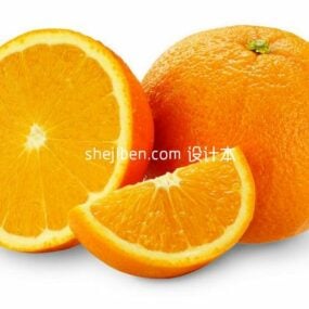 Modello 3d realistico di frutta arancione