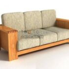 Orangefarbenes Multiplayer-Sofa im pastoralen Stil, 3D-Modell.