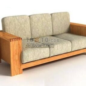 Wood Sofa Frame With Upholstered Seat 3d model