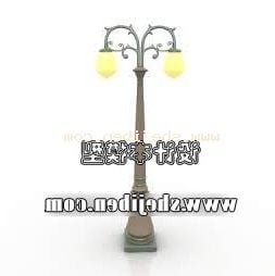 Gadelampe Messing Søjle 3d model